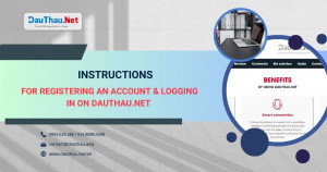 Instructions for registering an account & logging in, on DauThau.Net