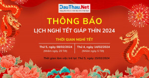 DauThau.Net thông báo lịch nghỉ Tết Nguyên đán - Tết Giáp Thìn 2024