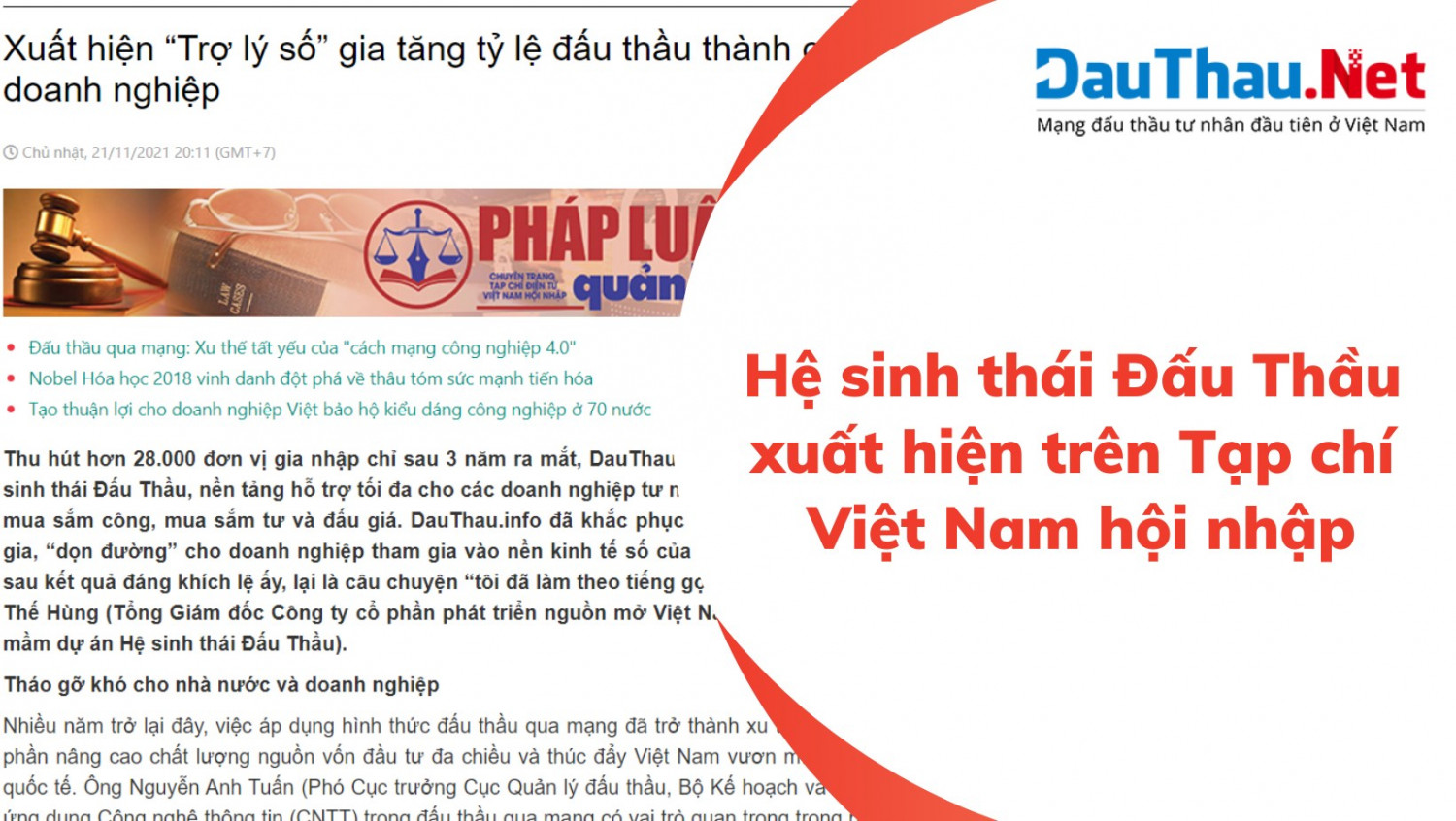Hệ sinh thái Đấu Thầu xuất hiện trên Tạp chí Việt Nam hội nhập