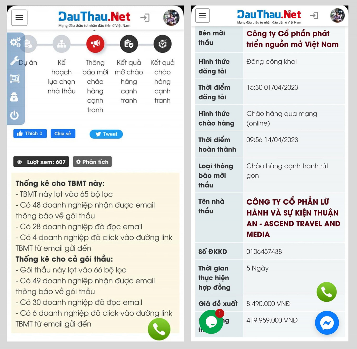 Hiệu quả khi sử dụng DauThau.Net để mời thầu