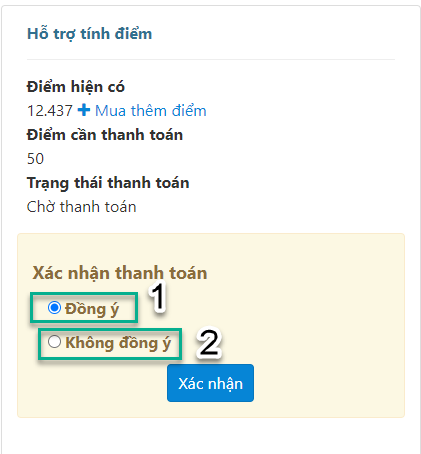 xác nhận thanh toán